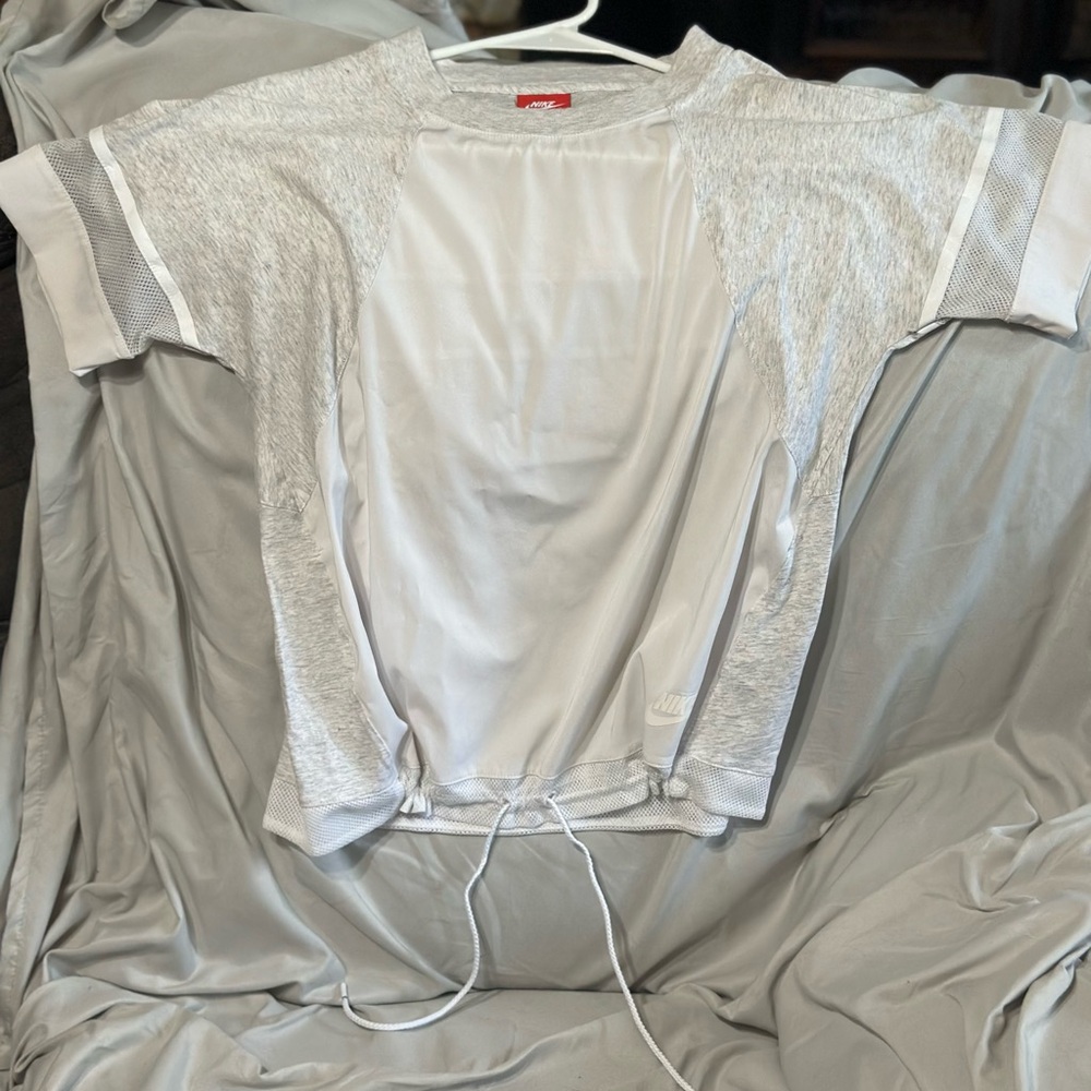 Nike Gray and White Crop Top